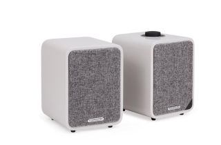 Ruark Audio MR1 Mk2 Bluetooth Speaker System - Soft Grey Lacquer with Lead Grey Fabric Grille