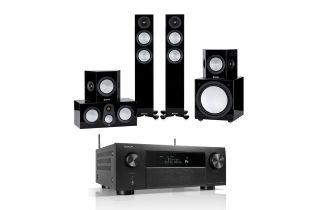 Denon AVC-X4800H 9.4 Ch. 8K AV Receiver with Monitor Audio Silver 7G 200 5.1 Cinema Pack