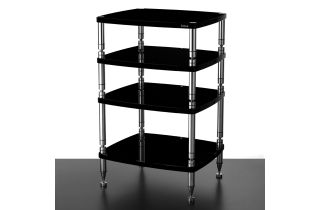 Solidsteel Hyperspike HF High-End 4-Shelf Audio Rack - Gloss Black