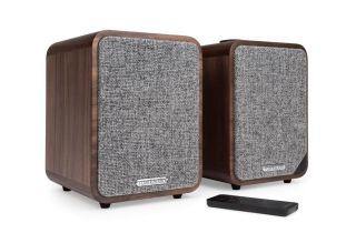 Ruark Audio MR1 Mk2 Bluetooth Speaker System - Rich Walnut Veneer with Lead Grey Fabric Grille