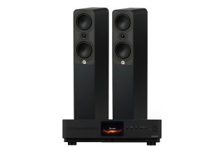 Audiolab Omnia Amplifier & CD Streaming System with Q Acoustics Q 5040 Floorstanding Speakers