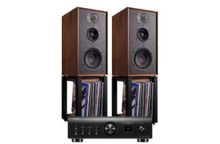 Denon PMA-1700NE Integrated Amplifier with Wharfedale Linton Heritage Standmount Speakers and Matching Stands