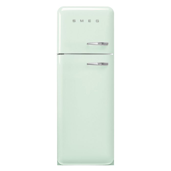 Smeg FAB30LPG5UK 60cm 50s Style Left Hand Hinge Freezer over Fridge - Pastel Green main product photo