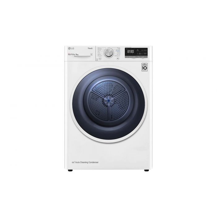 LG FDV309W DUAL Inverter Heat Pump™ 9kg Tumble Dryer - White main product photo